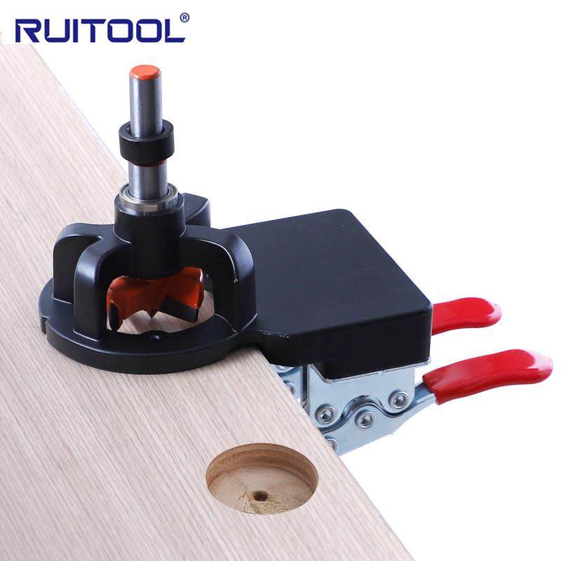 适配铝合金35mm铰链开孔器 可调边距 橱柜木板合页打孔定位器木工