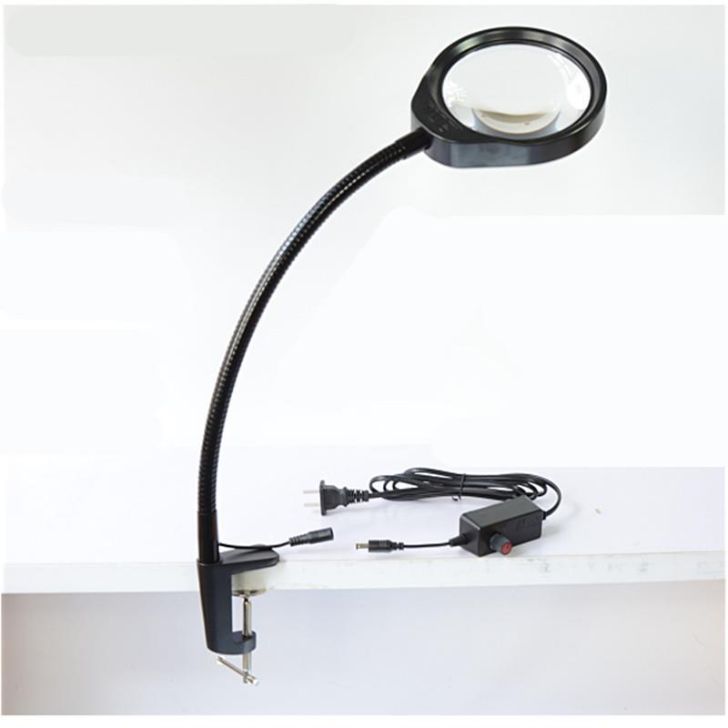 适配PD-032AL夹台式放大镜带led灯多功能焊接维修工作台灯10倍