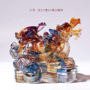 春秋琉璃龙龟摆件子母龟大龟背小龟祝寿礼品