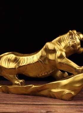 杨铜记  新款老虎摆件 虎啸山河 厂家 生肖虎 铜老虎 上山虎