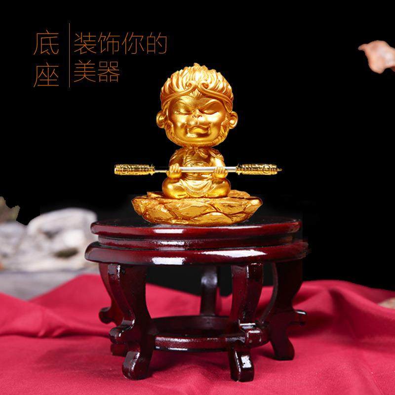 0垫高花盆底座托架圆形木托盘花瓶酒坛鱼缸奇石头仿红木花架子实