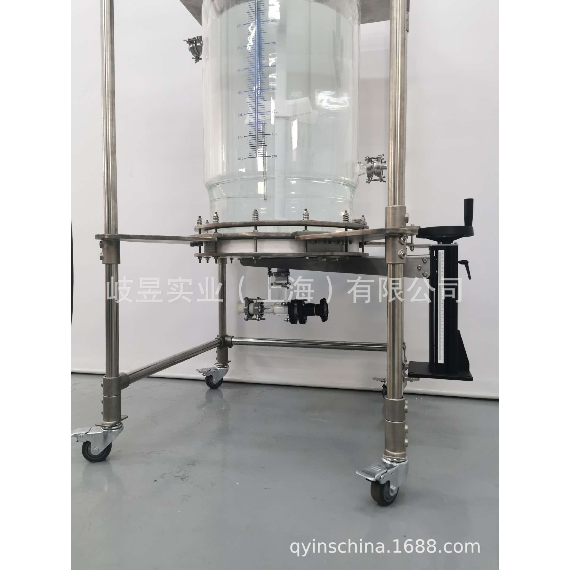 岐昱真空反应器厂家直销四氟砂芯过滤多肽合成裂解双层玻璃固相釜