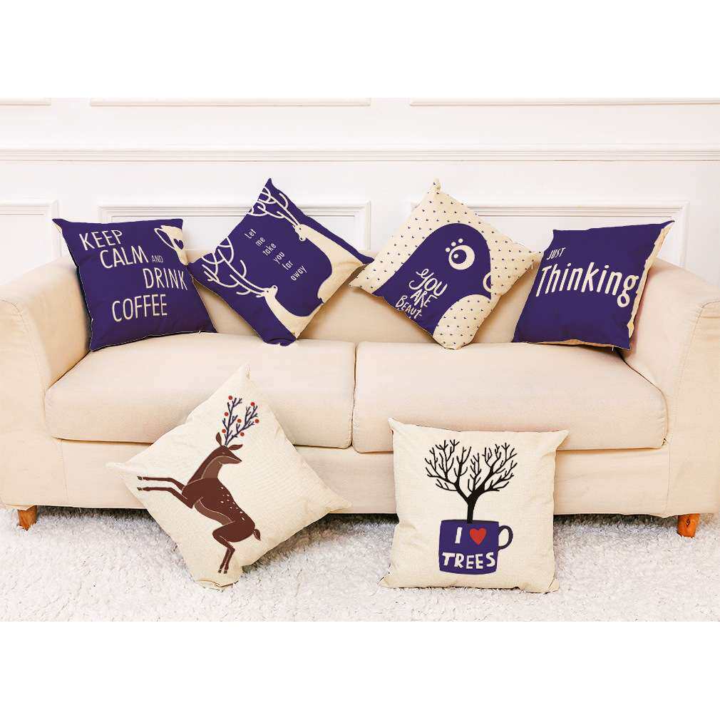 现代简约北欧家居风格棉麻抱枕套 棉麻靠枕 沙发靠垫办公午睡抱枕