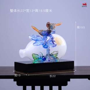 琉璃玉葫芦喜鹊摆件招财装饰工艺品送新人结婚搬家乔迁新居礼物