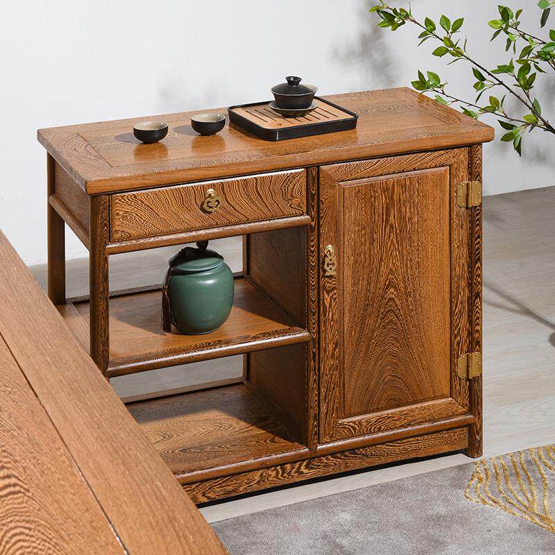 新疆包邮红木家具鸡翅木茶水柜餐边柜实木仿古小茶柜家用储物柜中