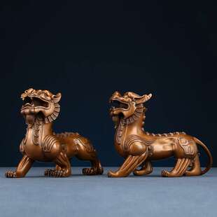 紫铜双角貔貅摆件家居工艺品公司乔迁开业礼品