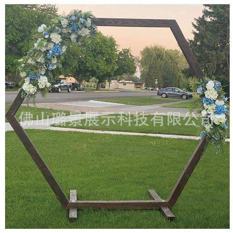 跨境婚庆木质拱门六边形木门气球支架户外草坪婚礼背景装饰花架,节庆用品/礼品,拱门,淘宝优惠券,粉丝福利购,淘宝优惠卷