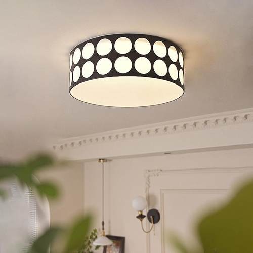 法式复古黑色胡桃木波点吸顶灯中古餐厅客厅卧室设计师灯具中山灯