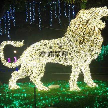 LED12生肖牛动物造型灯户外卡通庭院园林景区发光恐龙雕塑草坪灯