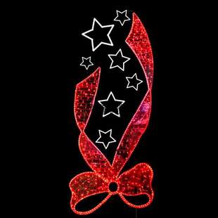 户外LED灯杆造型蝴蝶结街道路七彩图案夜景街道亮化灯