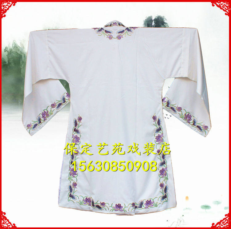 速发艺苑戏装戏曲服装京剧断桥服装白蛇传褶子白素贞服装青衣花边