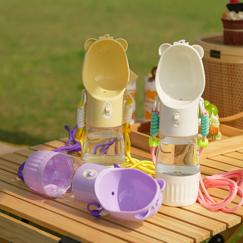 速发H绳OPET长O款随行杯外出便携碗斜跨喝水吃饭粮食碗犬猫用