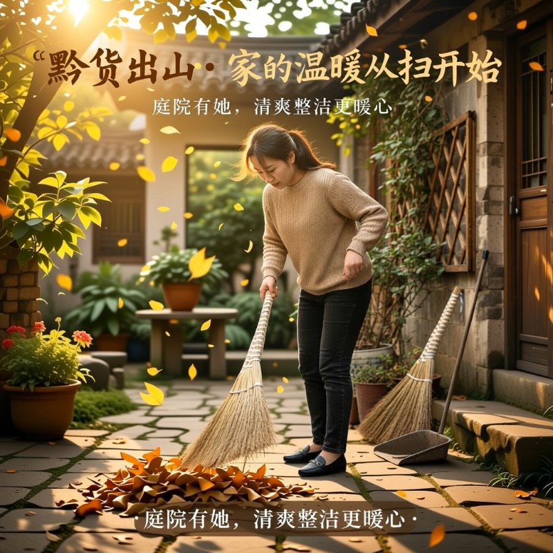 速发贵州高粱扫把农家纯手工编制家庭家居用品扫把头可挂墙清洁工