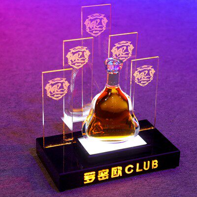 速发V酒吧专用发光酒座洋酒红酒黑桃A七彩酒托夜场香槟鸡尾酒架