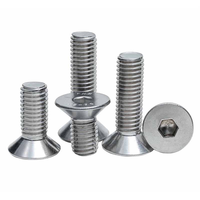 速发04不锈钢平4M丝沉头内六角螺丝钉DI71平杯头M5螺6M8M10M16