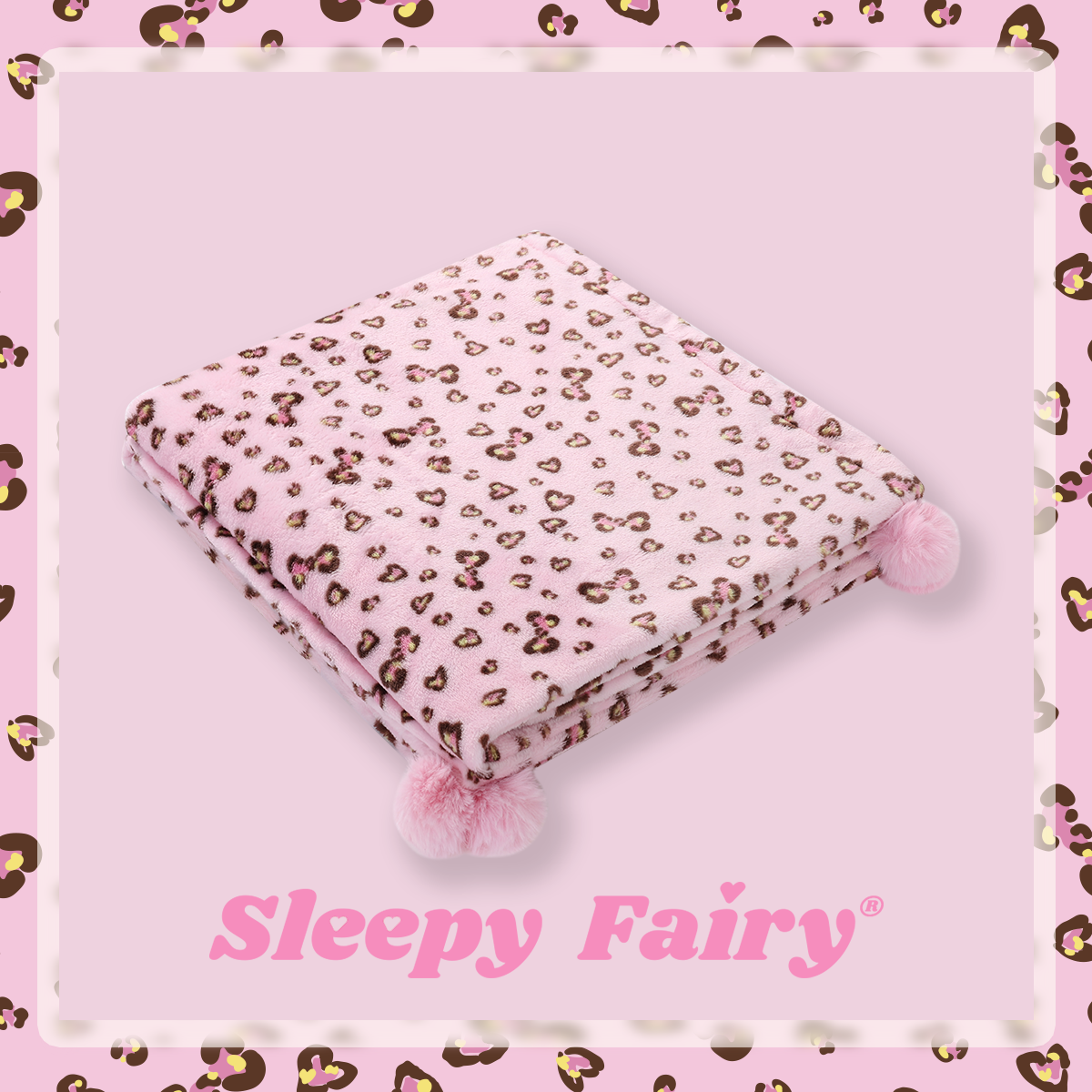 【礼物推荐】SleepyFairy珊瑚绒空调毯粉色豹纹客厅宿舍午睡毛毯
