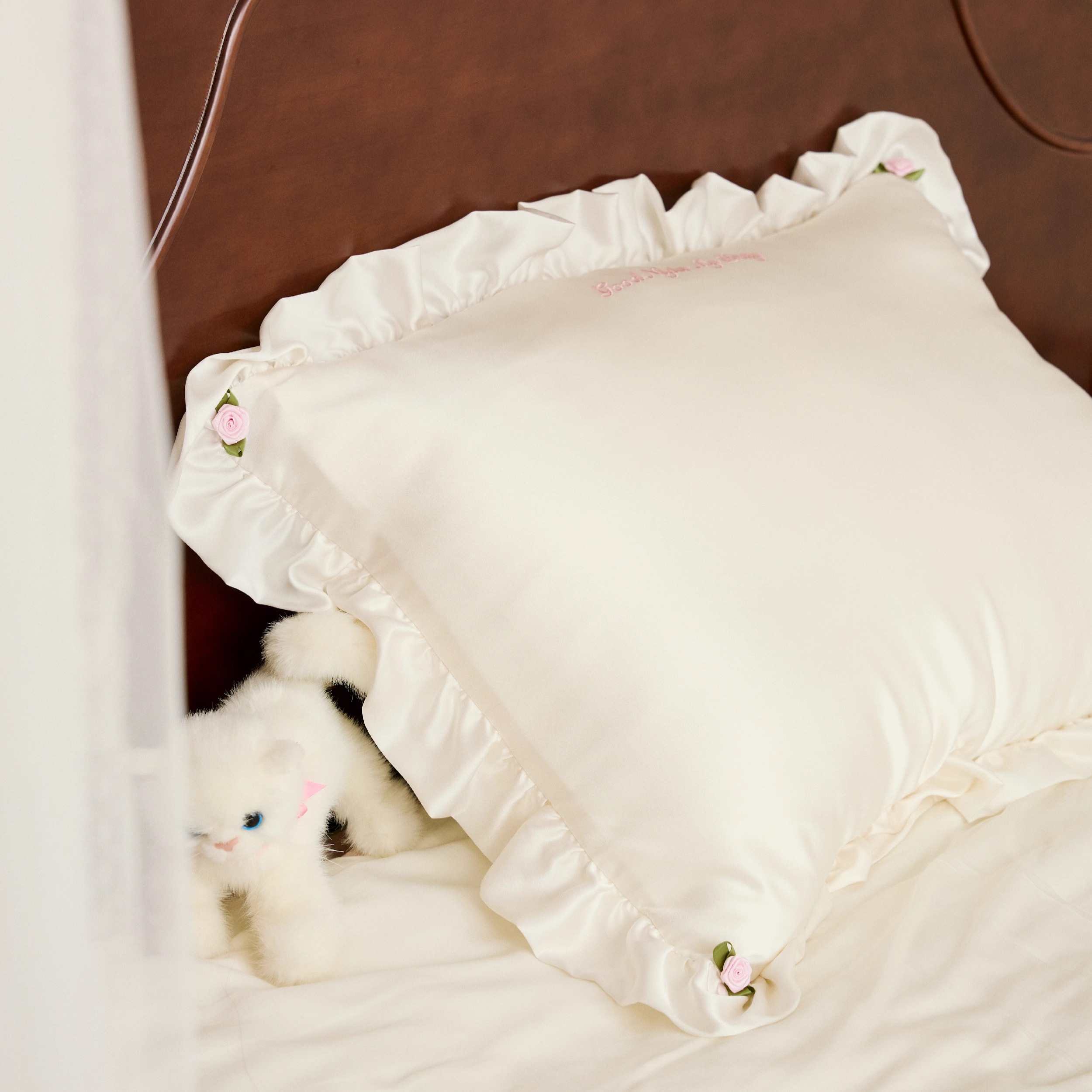 全真丝法式花边奢华送礼枕套礼盒