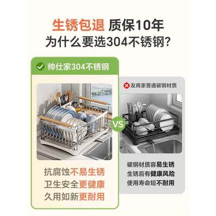 碗盘沥水架碗架不锈钢厨房置物架沥水篮放碗筷碗碟收纳架