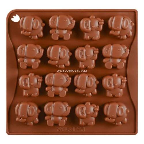 极速16 Cells Elephant Shape Fondant Molds Baking Gadgets DIY