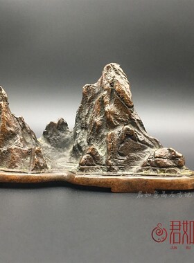 好货仿古实心铜假山摆件铜雕件盆景迷你小山书桌装饰铜小假山铜山