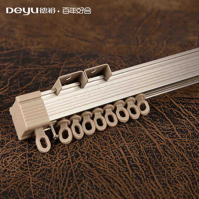 双层铝合金窗帘轨道直轨窗帘杆罗马杆滑道纳米滑轨单双导轨