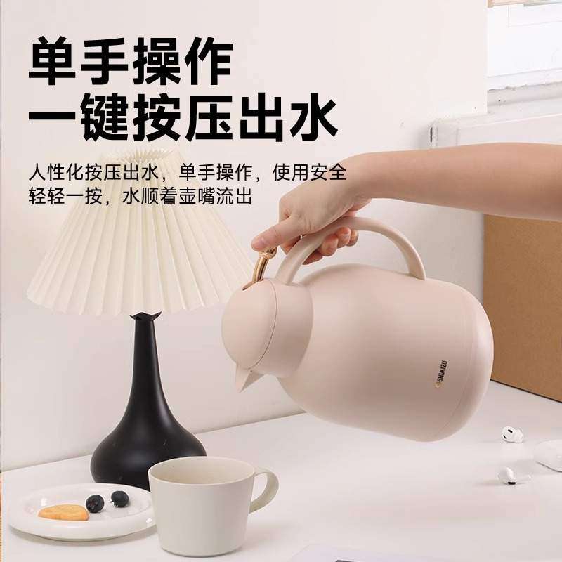 清水 保温水壶新款热水瓶桌面暖壶玻璃内胆开水瓶办公保温壶1282