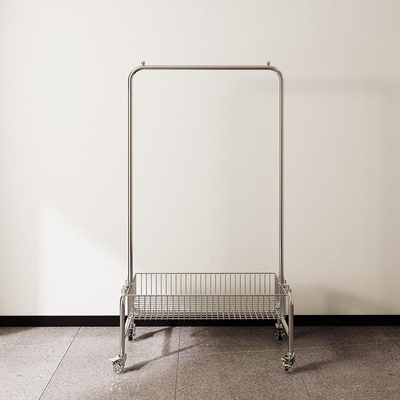 衣帽架隔夜家用晾挂衣架落地卧室收纳架置物架可移动衣架推车衣篮