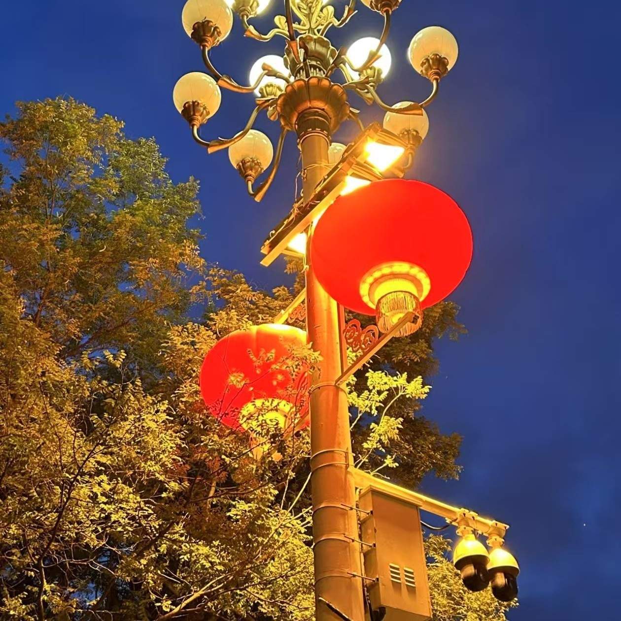LED中国结路灯带灯笼户外道路发光造型灯新年装饰氛围夜景
