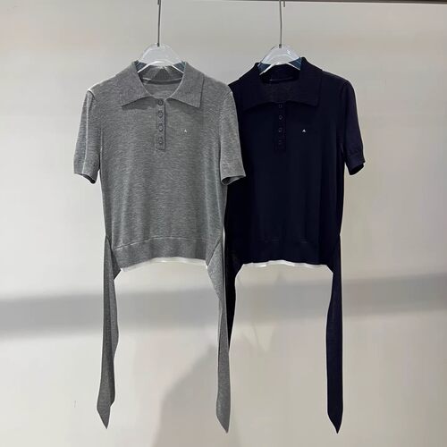 艾诺丝正品国内代购2026春新款POLO领短袖针织衫女BR802189-789
