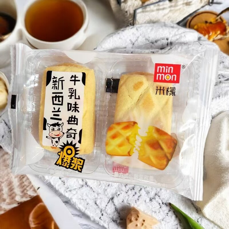 minmon米檬新西兰牛乳味曲奇饼干爆浆牛乳饼干脆酥办公室休闲零食