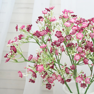 仿真花束高品质白色粉色手感软胶满天星客厅卧室装饰花艺假花摆件