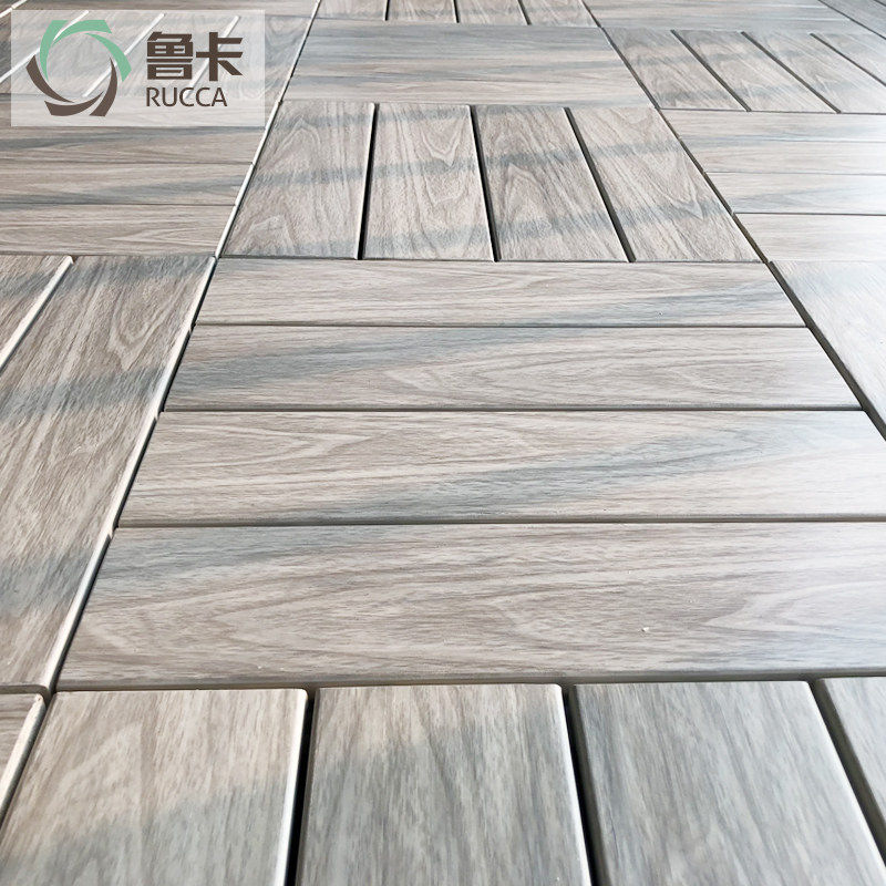 室外生态木户外防水阳台木拼接DIY 自贴自拼塑木露台地板防腐木板