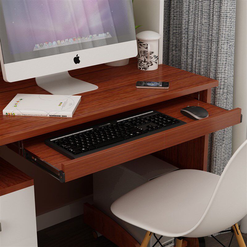 电脑桌下键盘托架54抽屉滑轨道托底60配件木托盘70静音吊装键盘拖