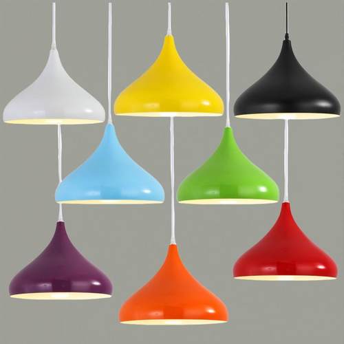 现代简约北欧吊灯工业风单头创意个性饭厅理髲店饭店商用彩色灯罩