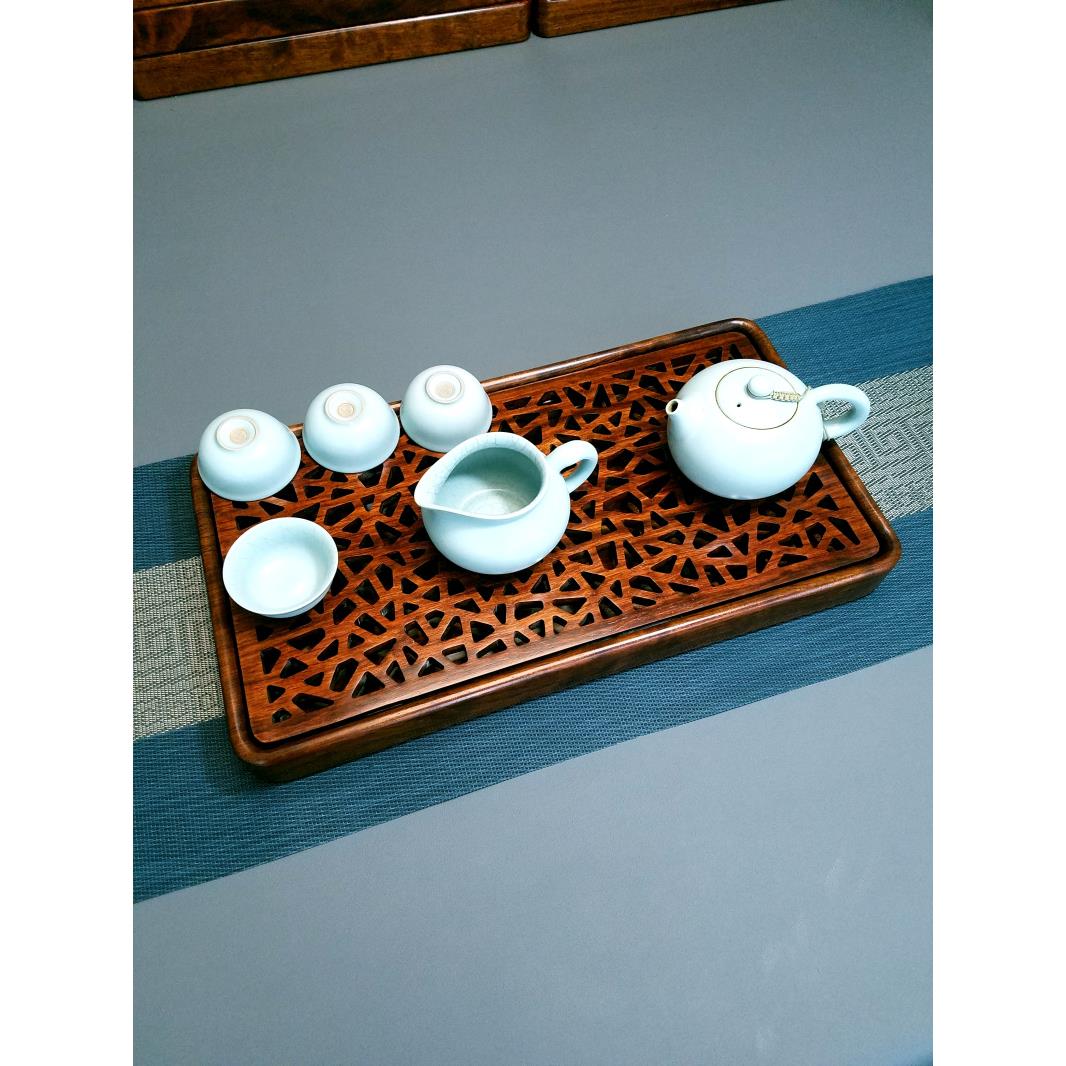 家用巴西花梨实木挖制储水小茶盘高端整块原木沥水托盘茶海干泡台