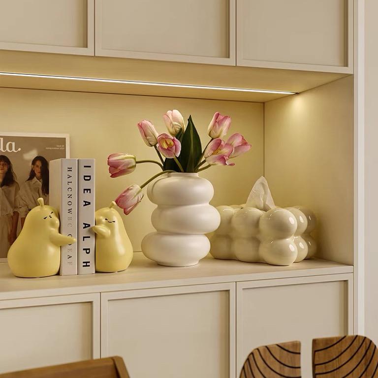 NICEMOON北欧ins风陶瓷花瓶简约花器摆件玄关餐桌电视柜台面装饰