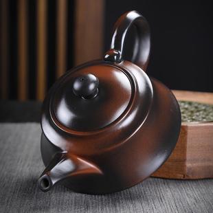 建水如意壶单人泡茶壶 紫陶茶壶手工复古家用高档功夫茶具礼盒套装