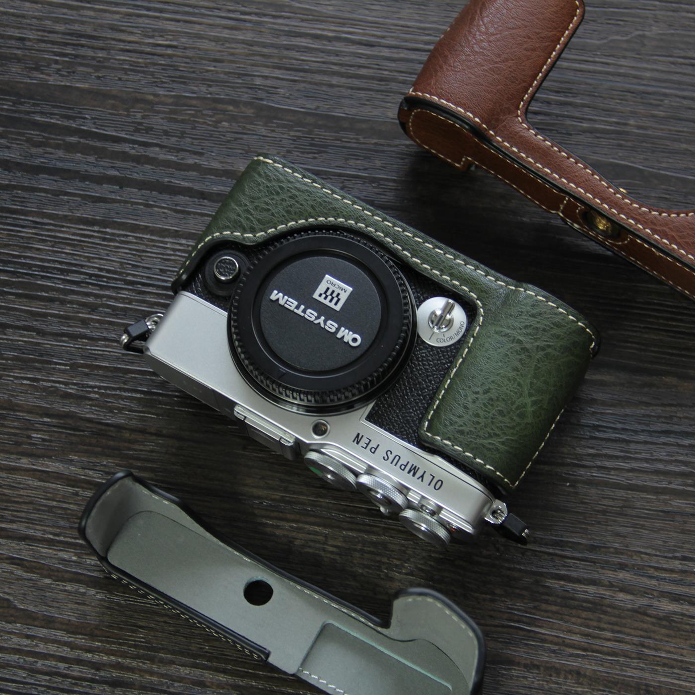 适用奥林巴斯E-P7相机包皮套ep7底座半套 覆古保护套