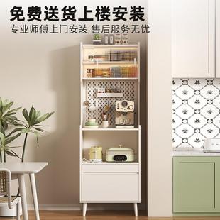 客厅窄柜厨房茶水柜储物柜 实木餐边柜一体靠墙小户型家用2024新款