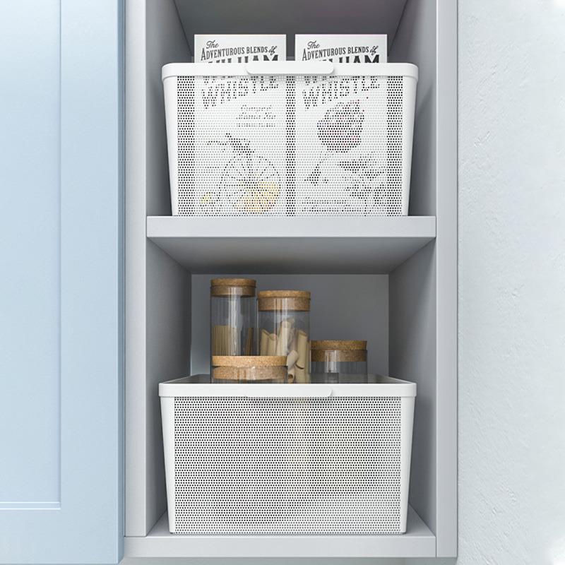 厨房收纳篮窄收纳筐铁艺大号桌面收纳盒零食整理盒子衣柜储物篮筐