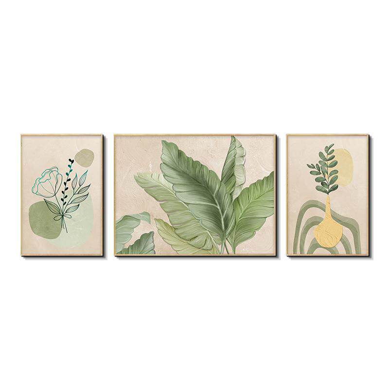 北欧绿植沙发背景墙装饰画高级感大客厅挂画现代简约家大业大壁画