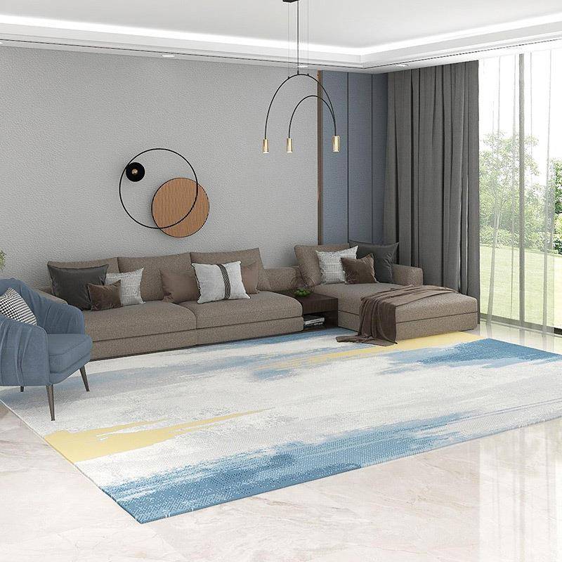 现代简约客厅地毯设计师高级感床边毯轻奢风沙发茶几毯机织出口