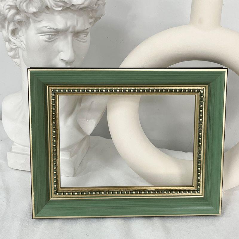 经典美式实木画框装裱油画外框绿色挂墙桌摆相框装饰空框跨境
