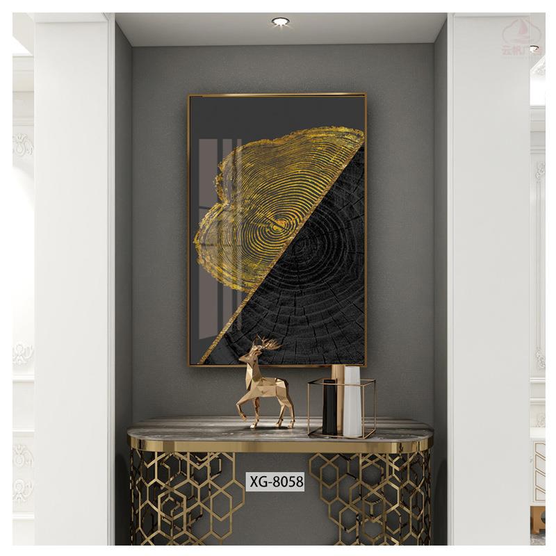 翡冷翠晶瓷画玄关装饰画过道挂画卧室壁画线条轻奢楼梯口客厅墙画