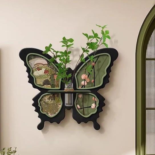 宋代美学玄关装饰画水培绿植灯画发光高级感走廊挂画过道组合壁画