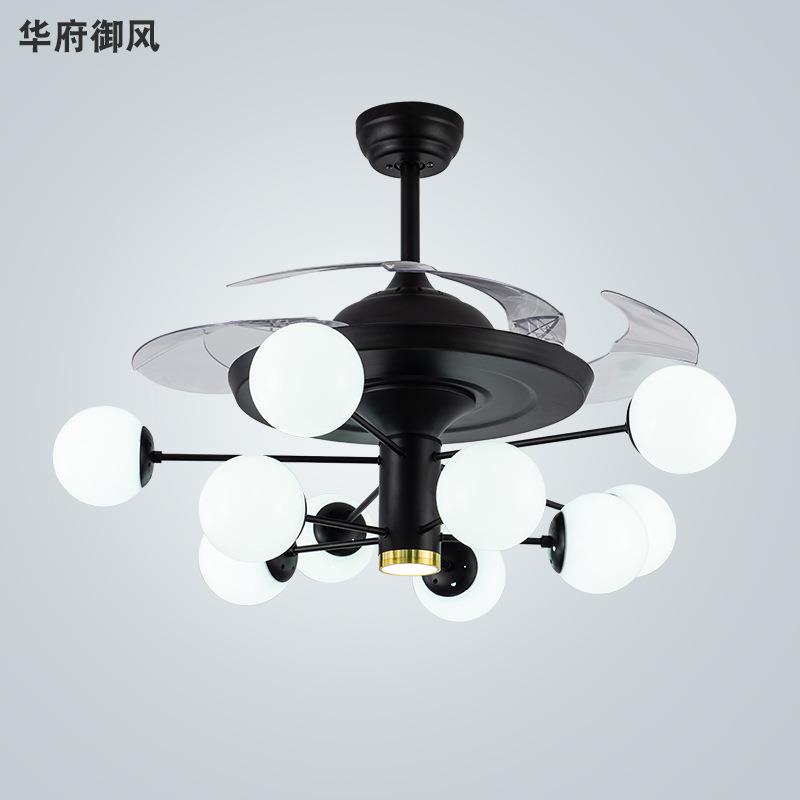 北欧客厅吊灯隐形风扇灯餐厅灯具魔豆现代简约卧室家用一体吊扇灯