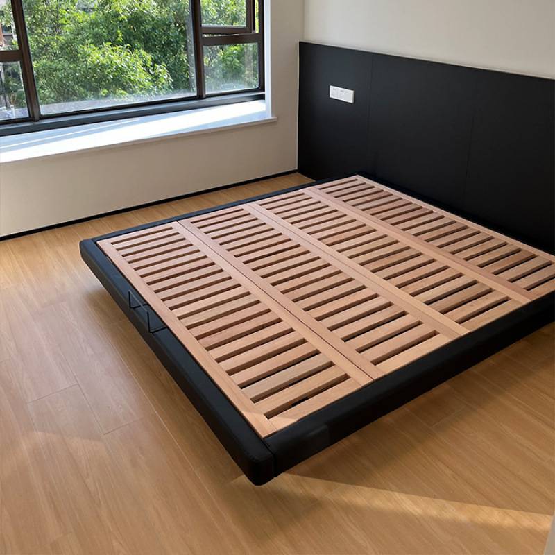 悬浮床榉木实木榫卯结构排骨架无床头现代简约主卧双人床公寓酒店