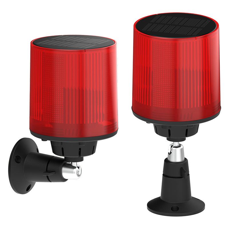 太阳能报警器驱兽器红外定时声光爆闪警示灯户外可录语音广播喇叭