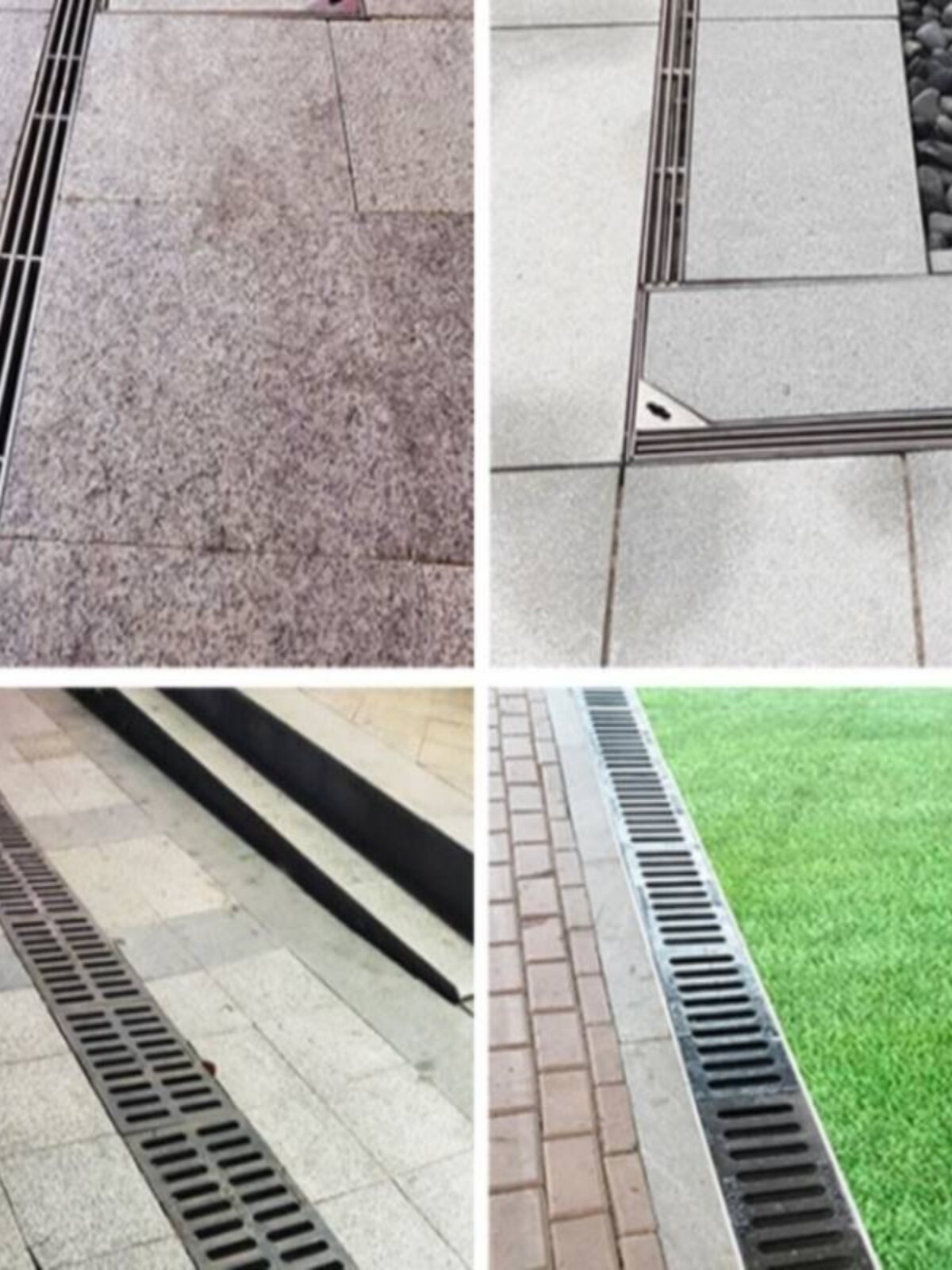 成品线性排水沟树脂u型槽下水道雨水槽不锈钢缝隙式盖板地沟槽