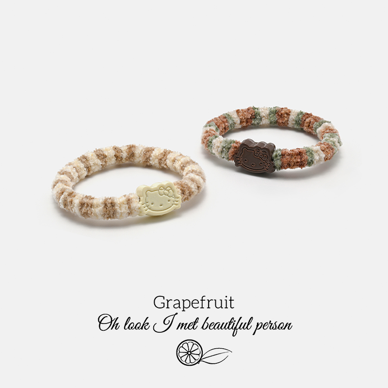 日韩秋冬新款奶咖色加粗耐用发圈